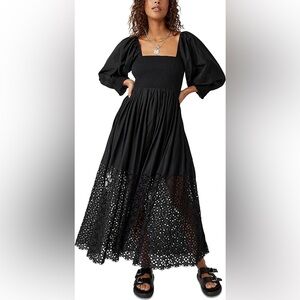 NWT Free People Perfect Storm Midi dress in Black